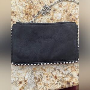 Zara Black Crossbody Bag with Silver Chain